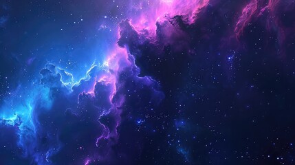 Universe Wallpaper in Blue and Purple with Stars, Styled in Light Pink and Dark Cyan