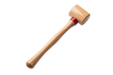 wooden hammer isolated on PNG Background. Generative Ai.