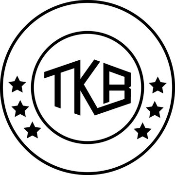 TKB  letter initial logo with circle and stars