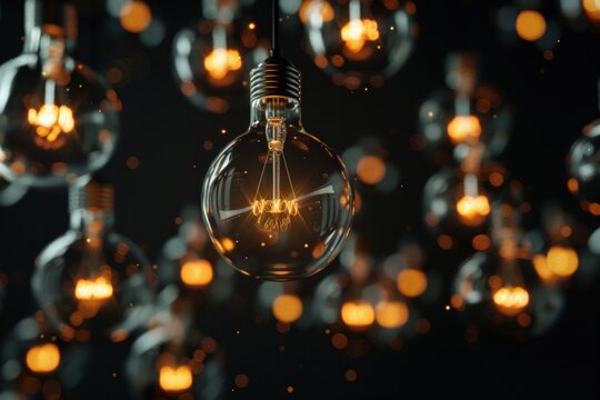 Light bulb for bright ideas concept. Generate AI image