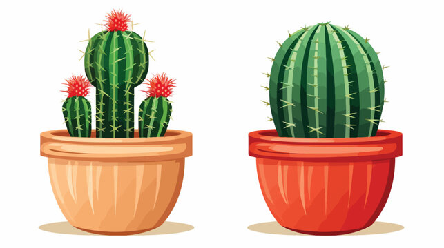 cactus in a pot icon image flat vector