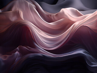 Fototapeta premium wavy-waves-resembling-flowing-fabrics-in-3d-space-captured-in-dark-muted-tones-showcasing-slumped