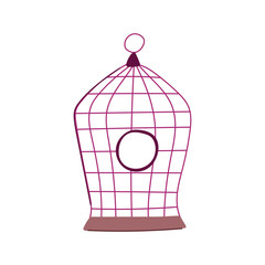 free bird cage cartoon vector illustration