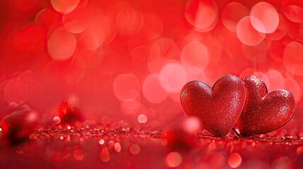 Red Heart means affection With shiny bokeh Background