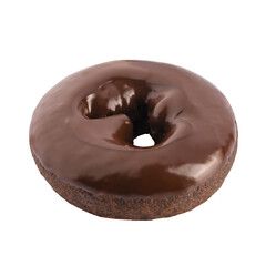 chocolate donut isolated on a transparent background