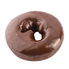 chocolate donut isolated on a transparent background