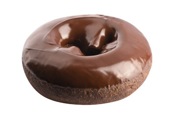 chocolate donut isolated on a transparent background