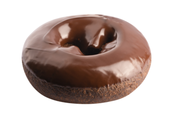 chocolate donut isolated on a transparent background