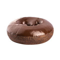 chocolate donut isolated on a transparent background