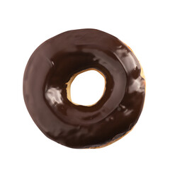 chocolate donut isolated on a transparent background