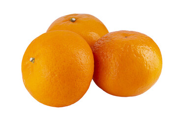 Fresh mandarin oranges fruit isolated on a transparent background