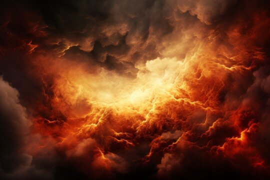 Fire and brimstone storm cloudscape