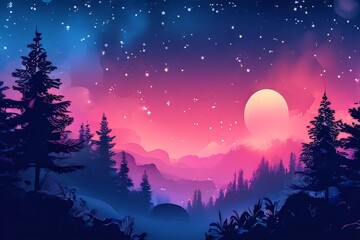 Fototapeta premium abstract Mountain Range Colourful Wallpaper Digital Art Backdrop