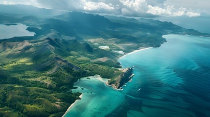aerial view of the amazing coast of madagascar islands