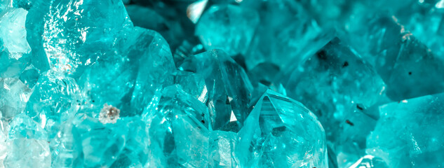 Aquamarine crystal mineral stone. Gems. Mineral crystals in the natural environment. Texture of...