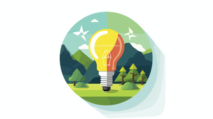 Environmental protection concept flat icon with long