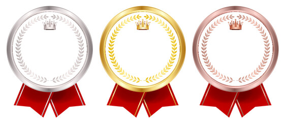 メダル　金　銀　リボン　アイコン © KUU