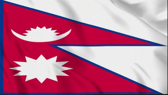 Nepal Waving Flag, Nepal Flag, Flag of Nepal Waving Animation, Nepal Flag 4K Footage
