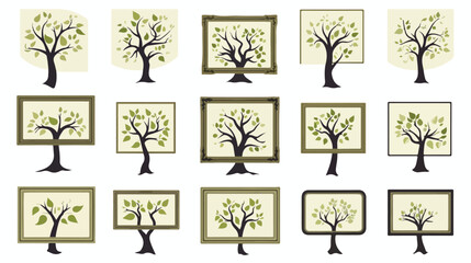 Family tree   frames empty for your input. vector illustration
