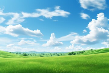 Obraz premium idyllic green rolling hills landscape