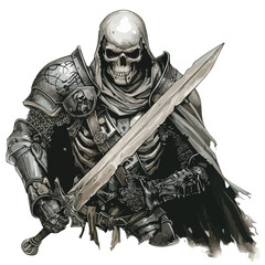 Skull Knight isolated on white background