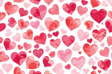 Pattern of hearts in various sizes and colors