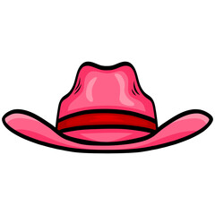 Pink Cowboy Hat Vector Illustration