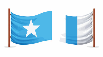 Flag of Somalia and Indonesia .. flat vector isolate