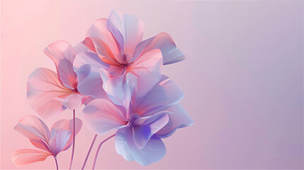 pink flowers isolated on plain background