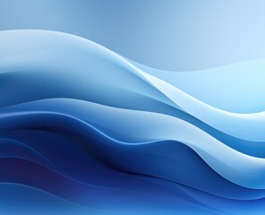 Blue background vector presentation design template with abstract curved lines and soft light