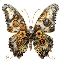 Steampunk Butterflie isolated on white background