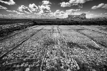 The Pinilla salt flats in black and white