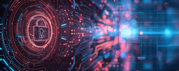 Obraz premium Network protection or Cyber security. Cyber technology web services for business and internet project. a background for cyber security with copy space