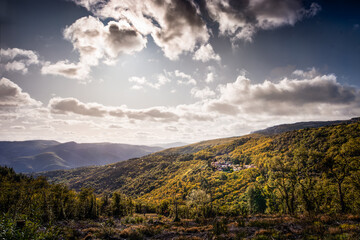 Hills in the French countryside in south of France