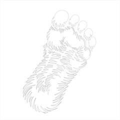 Monochromatic Foot Silhouette and Wolf Print, Svg Clipart