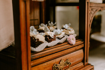 Mini cake treats for wedding reception