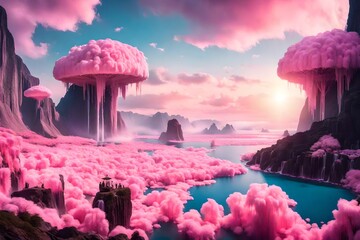 pink and white clouds