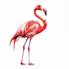 Fototapeta premium Tropical Flamingo isolated on white background