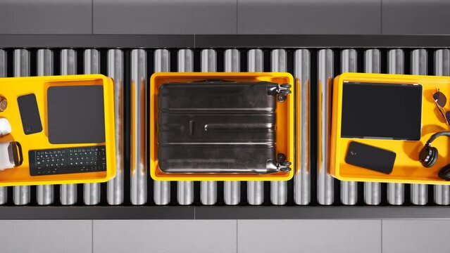 Airport Security Tray Contents Top View