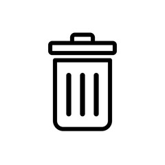 White trash bin simple icon