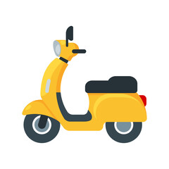 Obraz premium yellow motor scooter isolated on white background