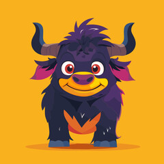 Naklejka premium Cartoon Yak and Bull Illustrations in Vibrant Colors, Svg Clipart