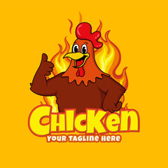 Free vector chicken cartoon character logo