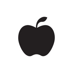 Apple icon. Black icon on white background. Vector illustration