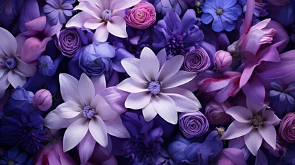 Keuken spatwand met foto Flowers vertical composition purple flowers © Anas