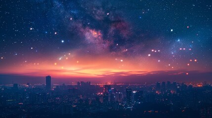 A serene cityscape under the stars