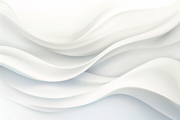 Abstract 3D White Waves Background Design.