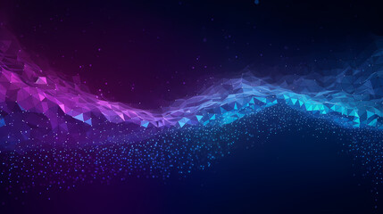 Abstract waving wave dot flow particle technology background design