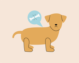 Pet veterinarian icon element. Bone fracture dog. Idea of pet care. Animal medical treatment. Vet and pet vector flat illustration.