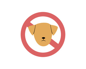 Pet veterinarian icon element. No dog allowed signage. Idea of pet care. Animal medical treatment. Vet and pet vector flat illustration.